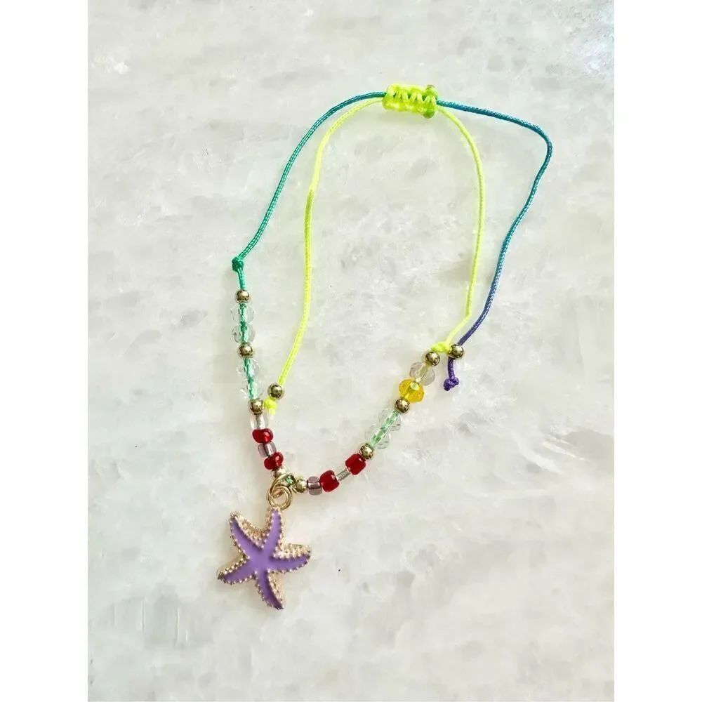 Multicolor starfish and bead friendship bracelet